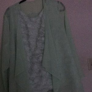 3 piece pants suit mint green